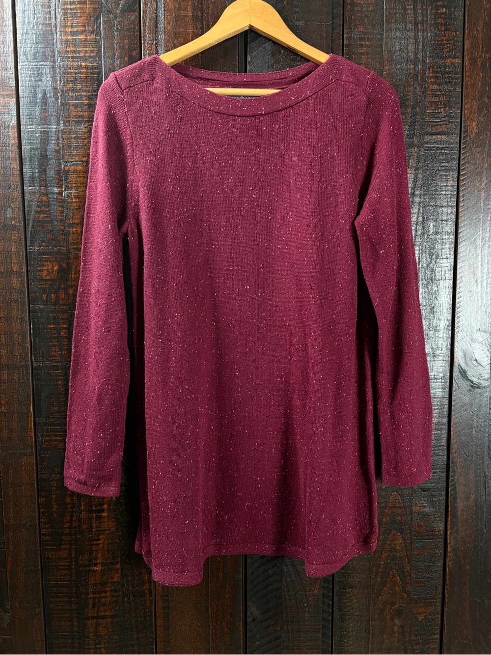 Karen Scott Burgundy Speckled Tunic Sweater